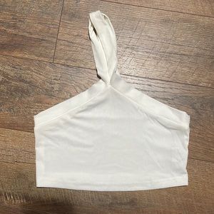 Halter crop top white